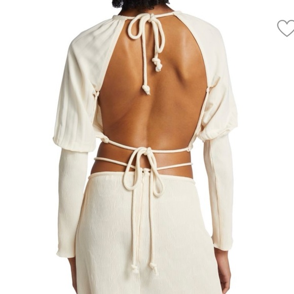 Jonathan Simkhai Bowen open back plisse top, new without tags, large light pink - Picture 6 of 15